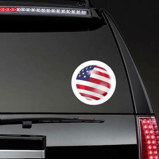 3D American Flag Sphere Sticker | American Flag Stickers American Flag Stickers American Flag Stickers