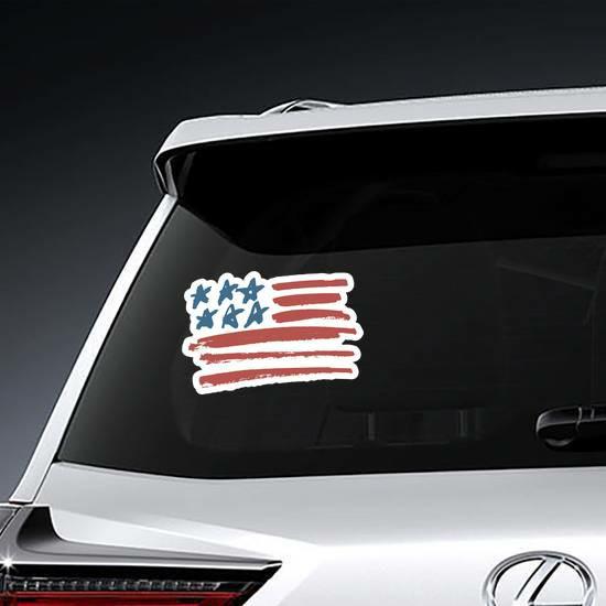 American Flag Brush Illustration Sticker | American Flag Stickers American Flag Stickers American Flag Stickers