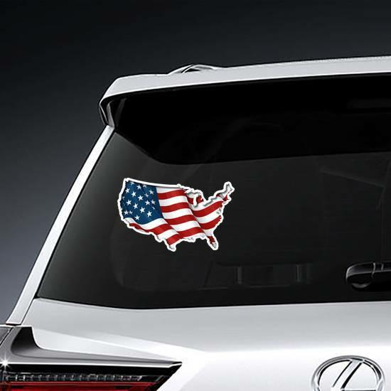 American Flag In USA Map Sticker | American Flag Stickers American Flag Stickers American Flag Stickers