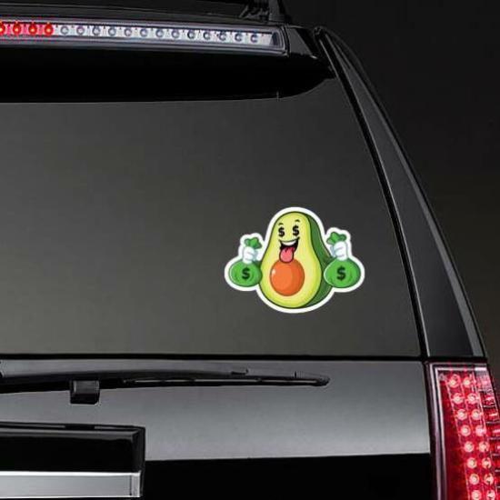 Avocado Holding Money Bags Sticker | Avocado Stickers Avocado Stickers Avocado Stickers