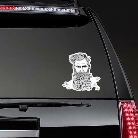 Bearded Hipster Man Sticker | Sexy Men Stickers Girly Girl Stickers Sexy Men Stickers