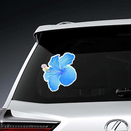 Beautiful Blue Blooming Hibiscus Sticker | Hibiscus Flower Stickers Flower Stickers Hibiscus Flower Stickers