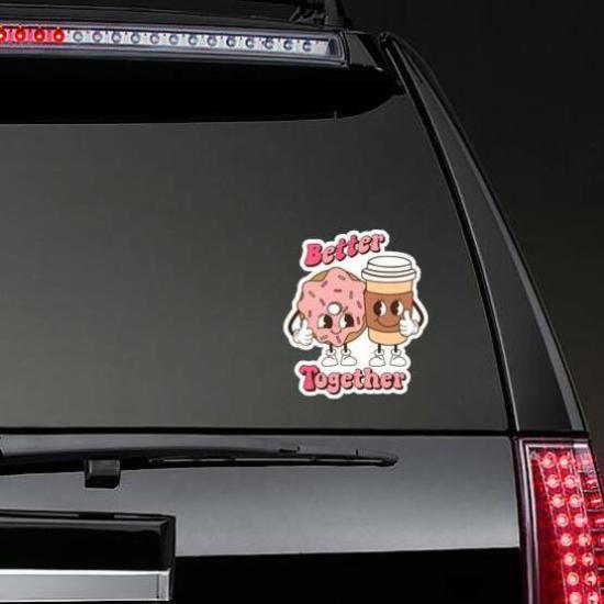 Better Together Donut & Coffee Sticker | Coffee Stickers Coffee Stickers Coffee Stickers