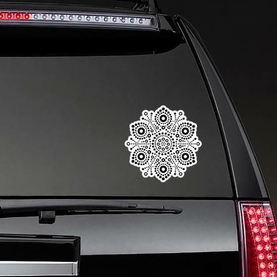 Christmas Black Snowflake Dot Art Sticker | Snowflake Stickers Girly Girl Stickers Snowflake Stickers