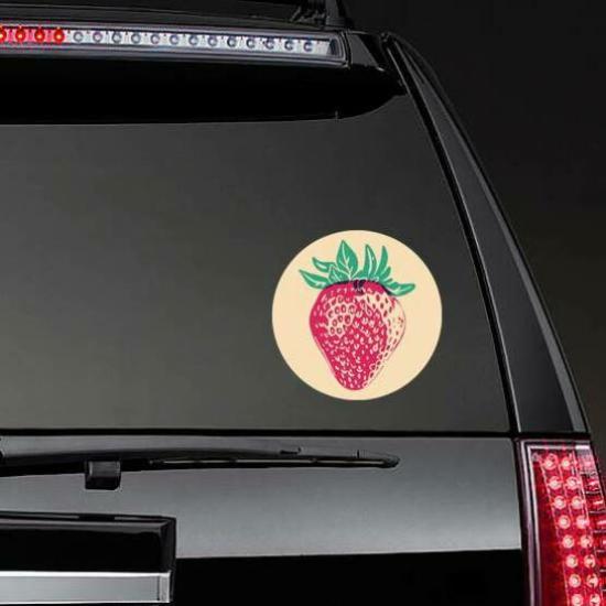 Colorful Strawberry Retro Sticker | Fruit Stickers Food & Beverage Stickers Fruit Stickers