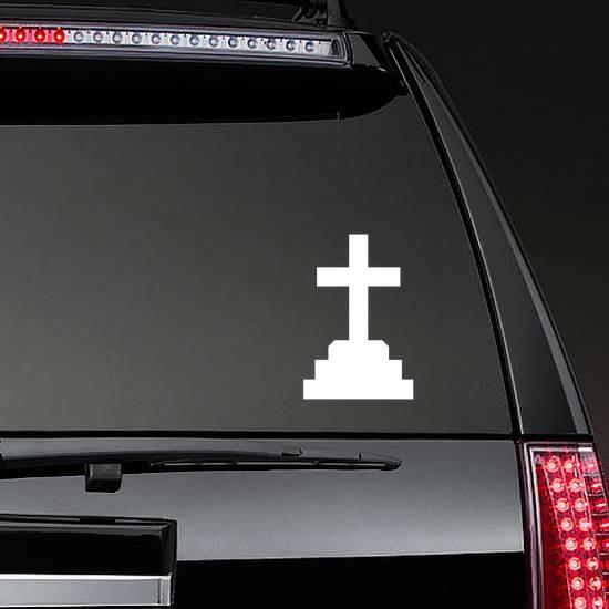 Cross Cross On A Hilll Sticker | Religious Cross Stickers Girly Girl Stickers Religious Cross Stickers