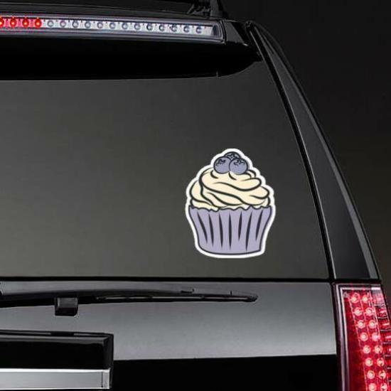 Cupcake With Cream And Blueberries Sticker | Candy and Sweets Stickers Candy & Sweets Stickers Candy & Sweets Stickers