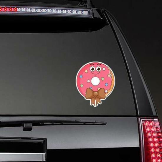 Cute Donut Wearing Bow Tie Sticker | Donut Stickers Donut Stickers Donut Stickers