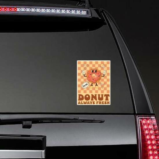 Donut Always Fresh Groovy Fast Food Sticker | Donut Stickers Donut Stickers Donut Stickers