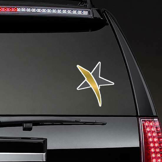 Gold Stripe Star Sticker | Star Stickers Girly Girl Stickers Star Stickers