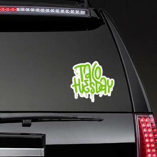 Green Graffiti Taco Tuesday Lettering Sticker | Taco Stickers and Decals Food & Beverage Stickers Taco Stickers & Decals