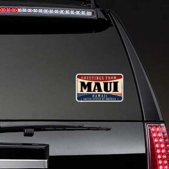 Greetings From Maui Vintage Sign Sticker | Hawaii Stickers Hawaii Stickers Hawaii Stickers