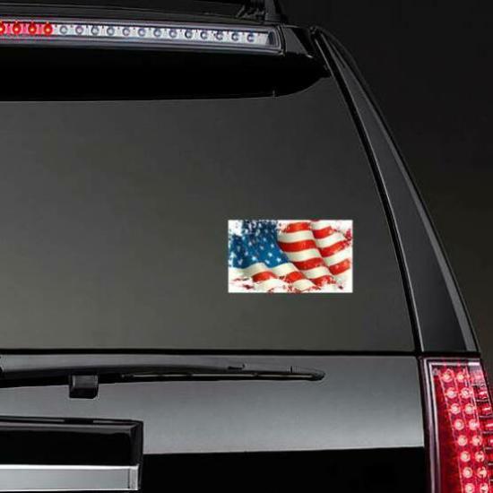 Grunge Flowy American Flag Sticker | American Flag Stickers American Flag Stickers American Flag Stickers