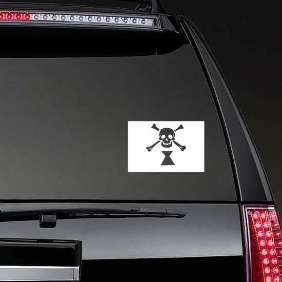 Happy Skull Pirate Flag Sticker | Pirate Flag Stickers Flag Stickers Pirate Flag Stickers