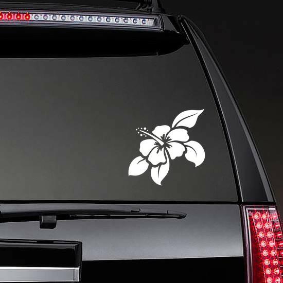 Hibiscus Flower With Leaves Sticker | Hibiscus Flower Stickers Flower Stickers Hibiscus Flower Stickers