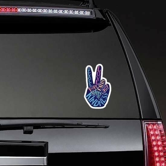 Hippie Peace Hand Sticker | Peace Sign Stickers and Decals Girly Girl Stickers Peace Sign Stickers & Decals