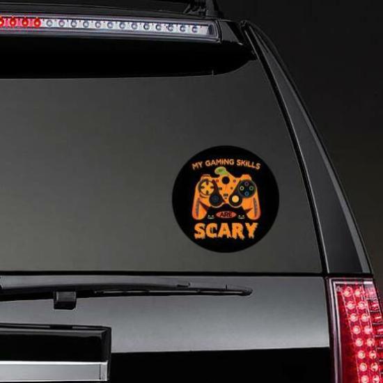 My Gaming Skills Are Scary Halloween Sticker | Gaming Stickers & Wall Decals Gamer Stickers & Decals Gaming Stickers & Wall Decals