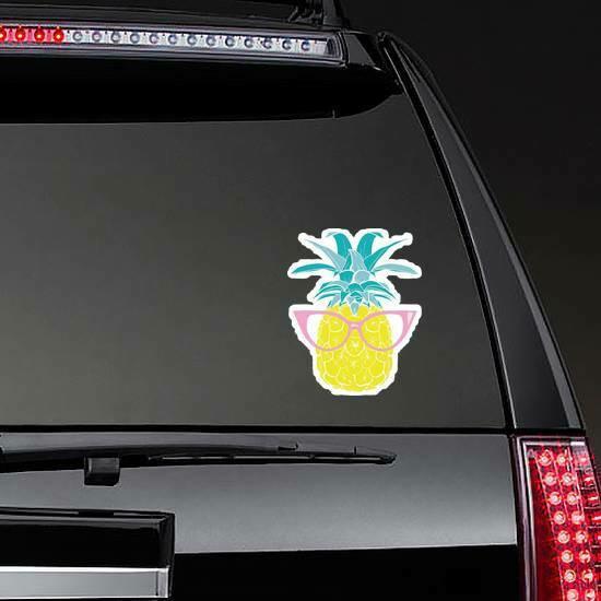 Pineapple With Pink Glasses Sticker | Pineapple Stickers Food & Beverage Stickers Pineapple Stickers