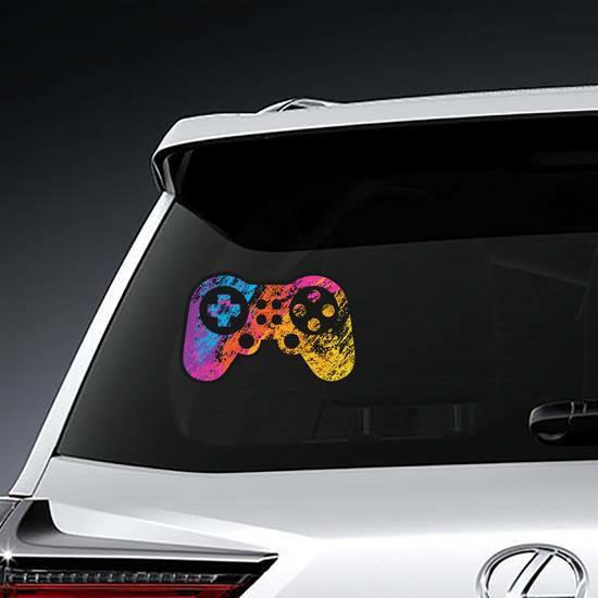 Rainbow Grunge Game Controller Sticker | Gaming Stickers & Wall Decals Gamer Stickers & Decals Gaming Stickers & Wall Decals