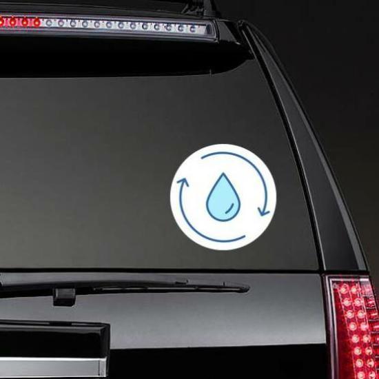 Recycle Or Reuse Water Linear Icon Sticker | Environment and Eco-Friendly Stickers and Decals Environment & Eco-Friendly Stickers Environment & Eco-Friendly Stickers & Decals