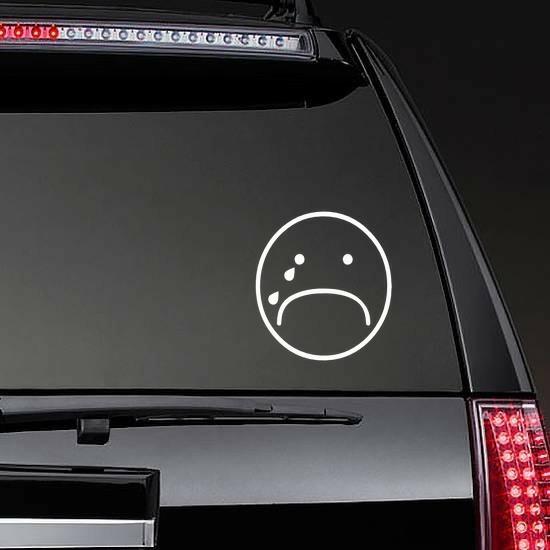 Sad Face with Tears Sticker | Happy Smile Sad Angry Face Stickers Girly Girl Stickers Happy Smile Sad Angry Face Stickers