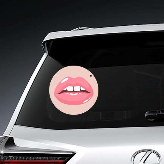 Sexy Lips In Pink Lipstick Sticker | Lip Stickers Girly Girl Stickers Lip Stickers