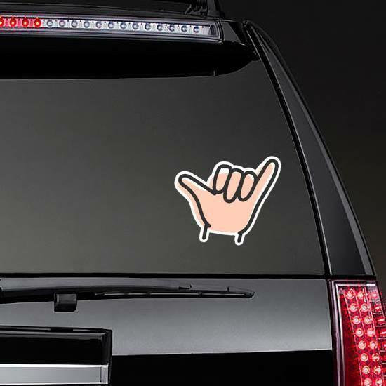 Shaka Hand Symbol Illustration Sticker | Shaka Stickers Hawaiian & Tropical Stickers Shaka Stickers