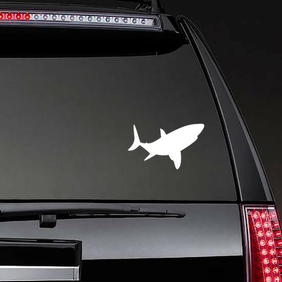 Shark Swimming And Looking Up Sticker | Shark Stickers Hawaiian & Tropical Stickers Shark Stickers