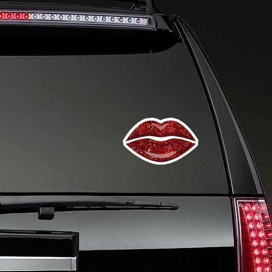 Shimmering Red Painted Lips Sticker | Lip Stickers Girly Girl Stickers Lip Stickers