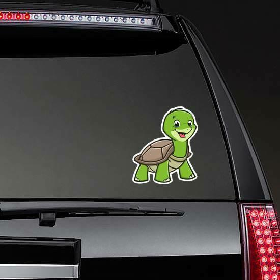 Smiling Baby Turtle Sticker | Turtle Stickers Hawaiian & Tropical Stickers Turtle Stickers