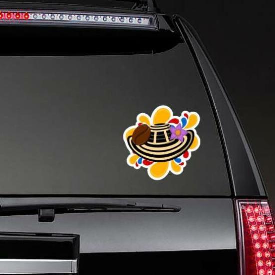 Sombrero Vueltiao With Coffee Bean Colombia Sticker | Coffee Stickers Coffee Stickers Coffee Stickers