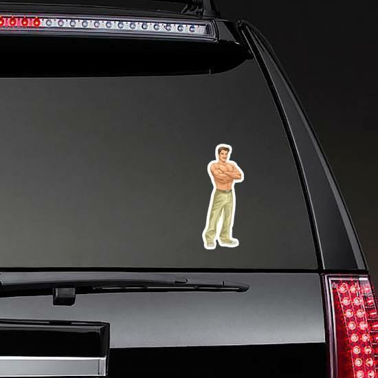 Strong Man Standing Sticker | Sexy Men Stickers Girly Girl Stickers Sexy Men Stickers