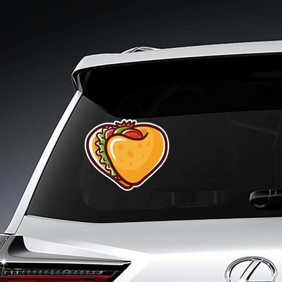 Taco Love Heart Sticker | Taco Stickers and Decals Food & Beverage Stickers Taco Stickers & Decals