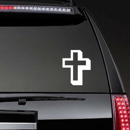 Thick Cross Sticker | Religious Cross Stickers Girly Girl Stickers Religious Cross Stickers