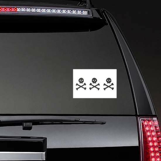 Three Skeletons Pirate Flag Sticker | Pirate Flag Stickers Flag Stickers Pirate Flag Stickers