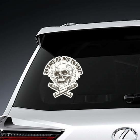 To Vape Or Not To Vape Skull Sticker | Skull & Skeleton Stickers Evil & Wicked Stickers Skull & Skeleton Stickers