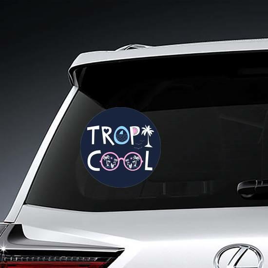 Tropical Surfing Tropi-cool Sticker | Ocean Beach Stickers Hawaiian & Tropical Stickers Ocean Beach Stickers