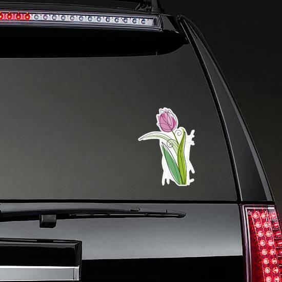 Tulip Design On White Background Sticker | Tulip Flower Stickers Flower Stickers Tulip Flower Stickers