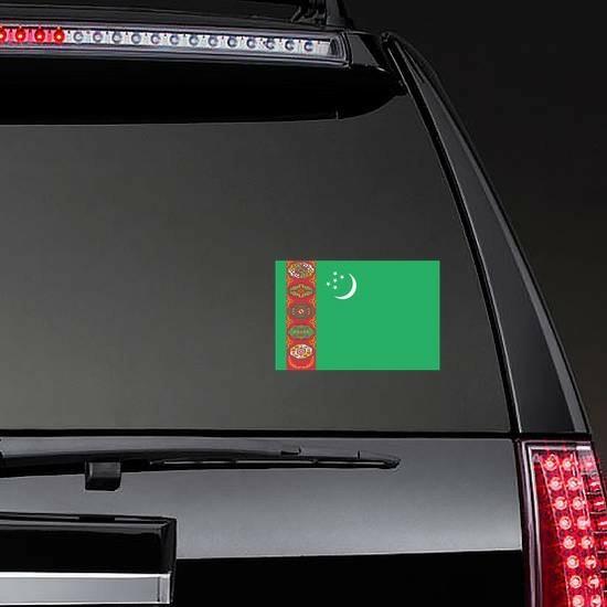 Turkmenistan Flag Sticker | Country Flag Stickers Country Flag Stickers Country Flag Stickers