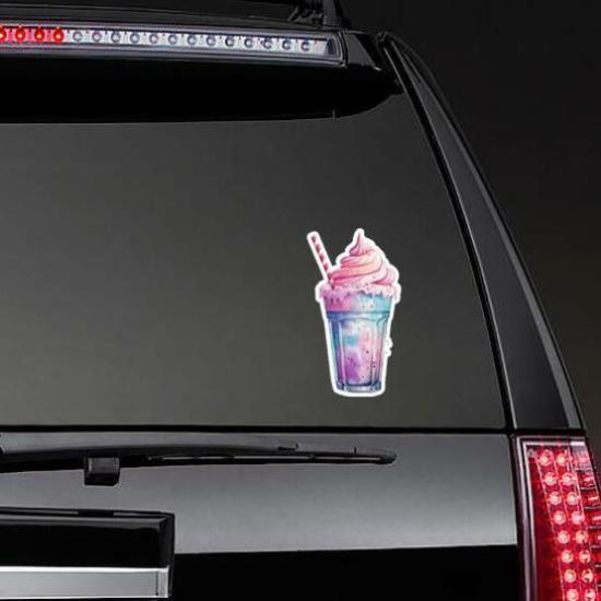 Watercolor Rainbow Milkshake Illustration Sticker | Fast Food Stickers Candy & Sweets Stickers Candy & Sweets Stickers