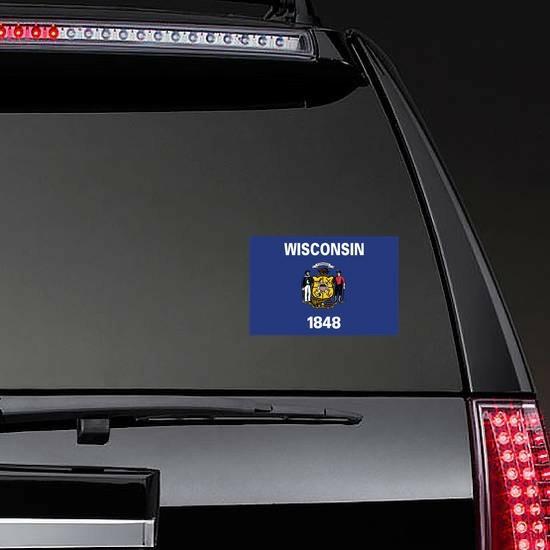 Wisconsin Wi State Flag Sticker | US State Flag Stickers Flag Stickers US State Flag Stickers