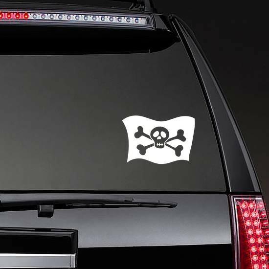 Worried Pirate Flag Sticker | Pirate Flag Stickers Flag Stickers Pirate Flag Stickers