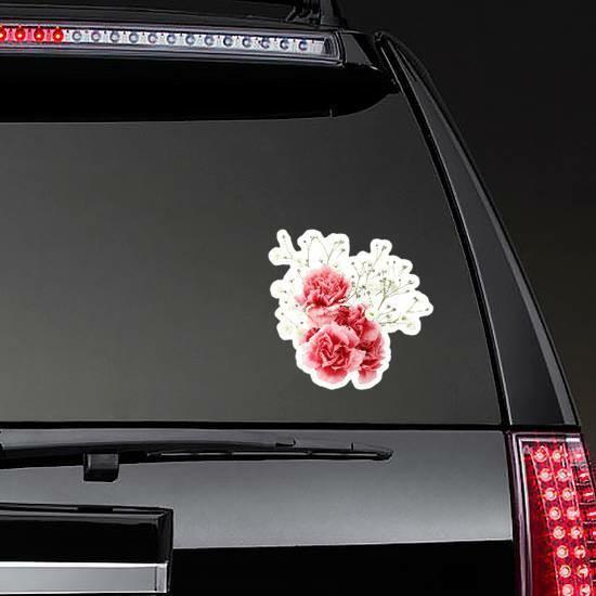 Carnation And Gypsophila Sticker | Carnation Flower Stickers Carnation Flower Stickers Carnation Flower Stickers