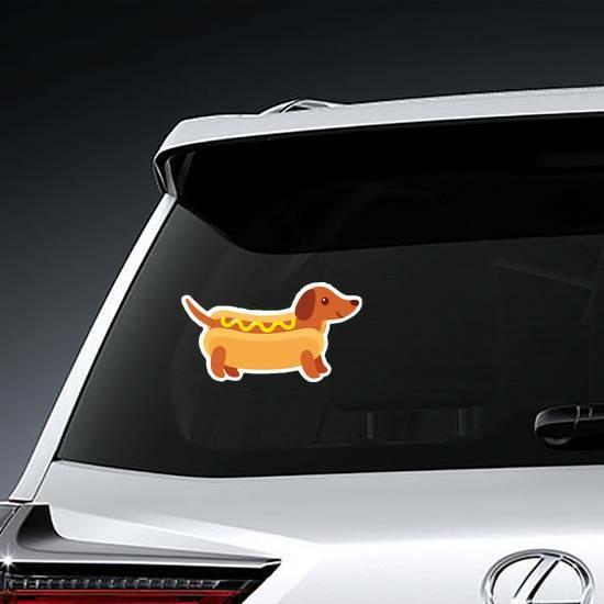 Funny Dachshund Hot Dog Sticker | Funny Bumper Stickers and Decals Funny Bumper Stickers Funny Bumper Stickers & Decals