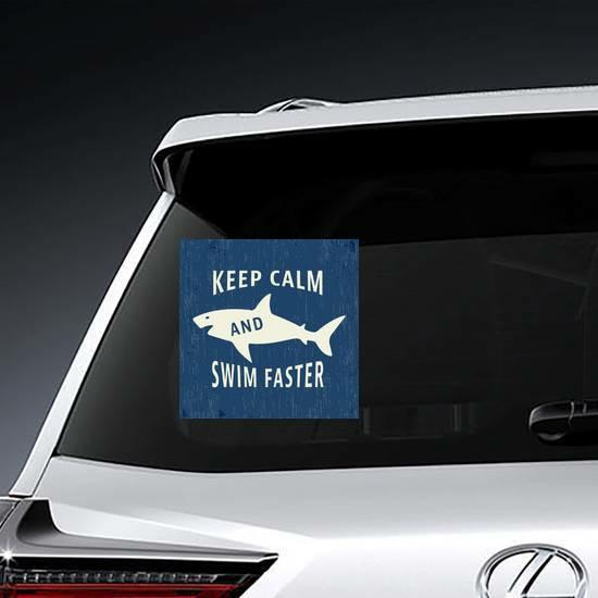 Keep Calm And Swim Faster Sticker | Funny Bumper Stickers and Decals Funny Bumper Stickers Funny Bumper Stickers & Decals